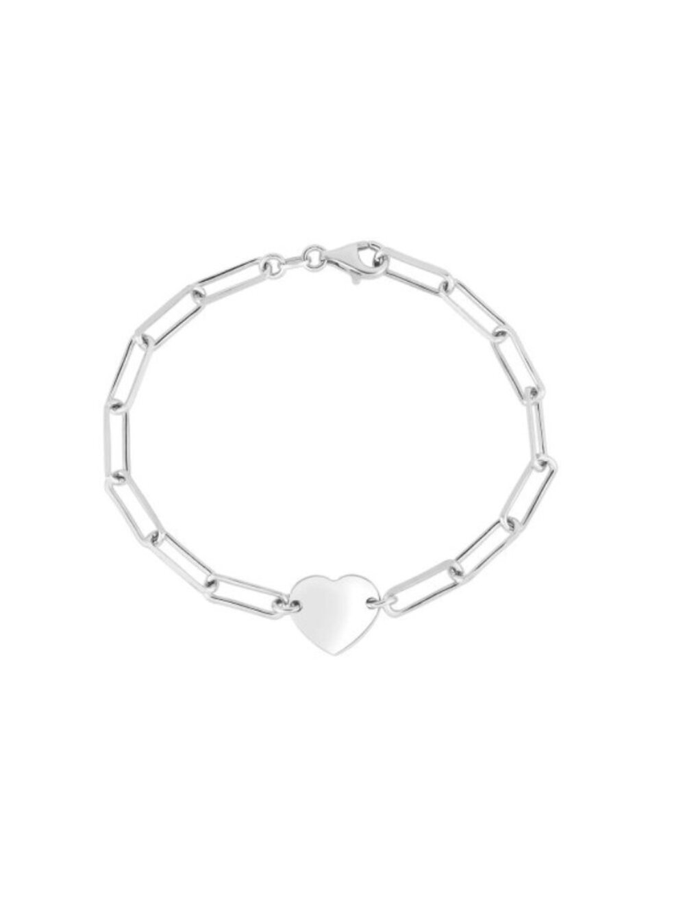 NWT Desi Paperclip Heart Bracelet // Sterling Silver